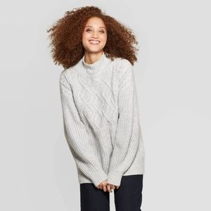 Mock Thick Creamy White Sweater